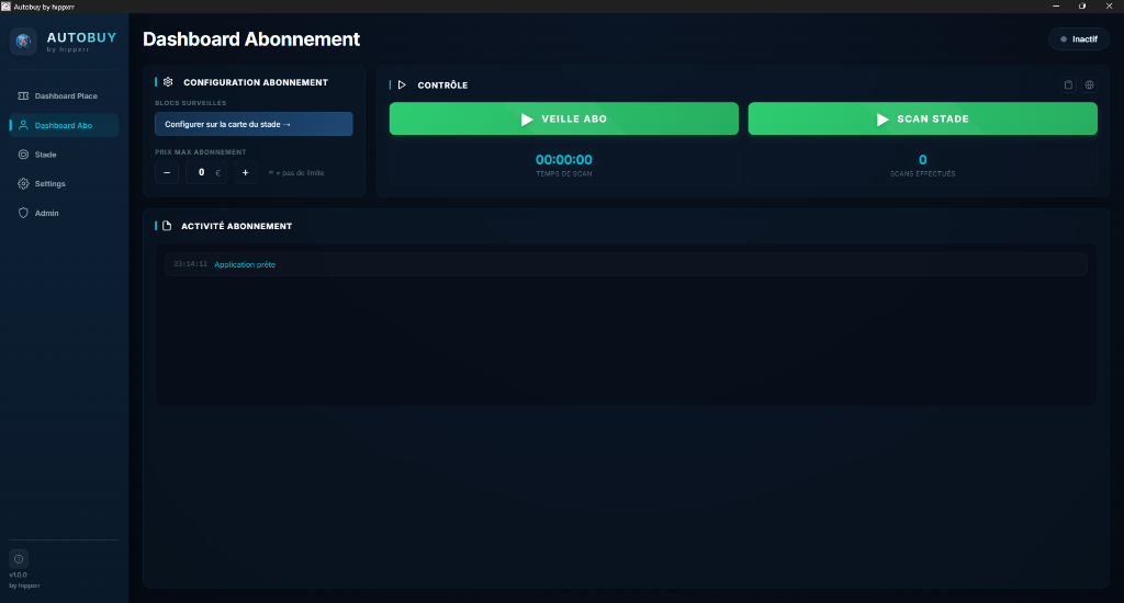 Dashboard Abonnement